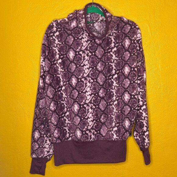 Tahari Sweaters - Tahari Sport Purple Printed Funnel Neck Pullover Top Women’s Large NWT